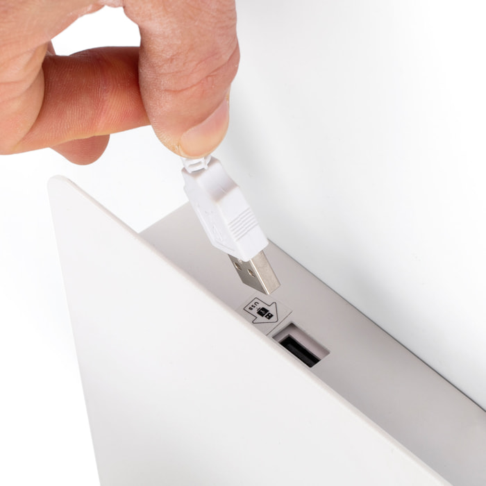 SUAU USB Lampe applique blanche avec lecteur droite