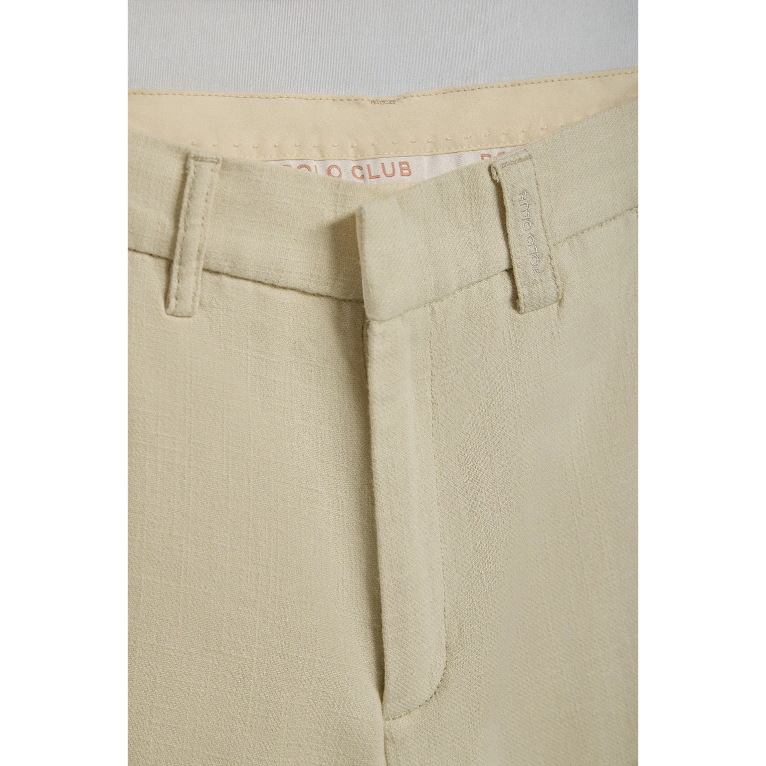 Pantalón Tamara de lino y algodón color arena con detalles bordados Polo Club