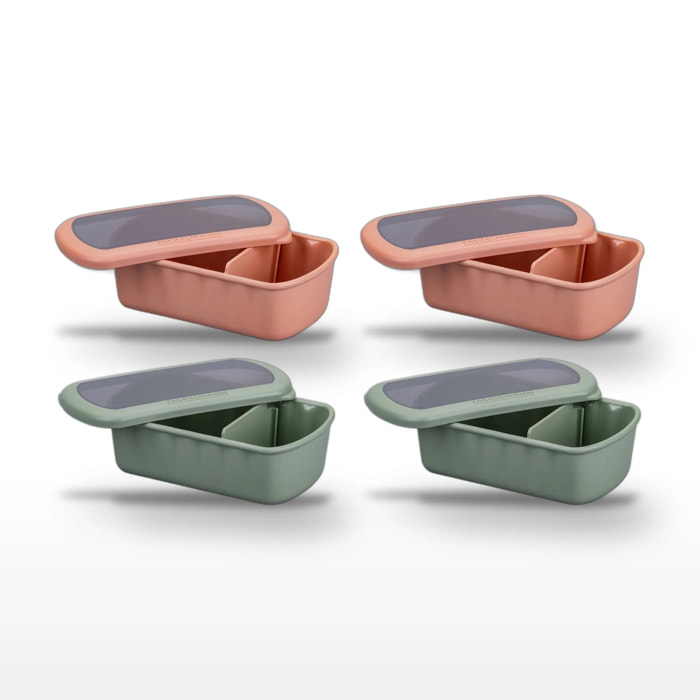 Lot de 4 Lunchbox 1L Fackelmann Storage à compartiment réglable