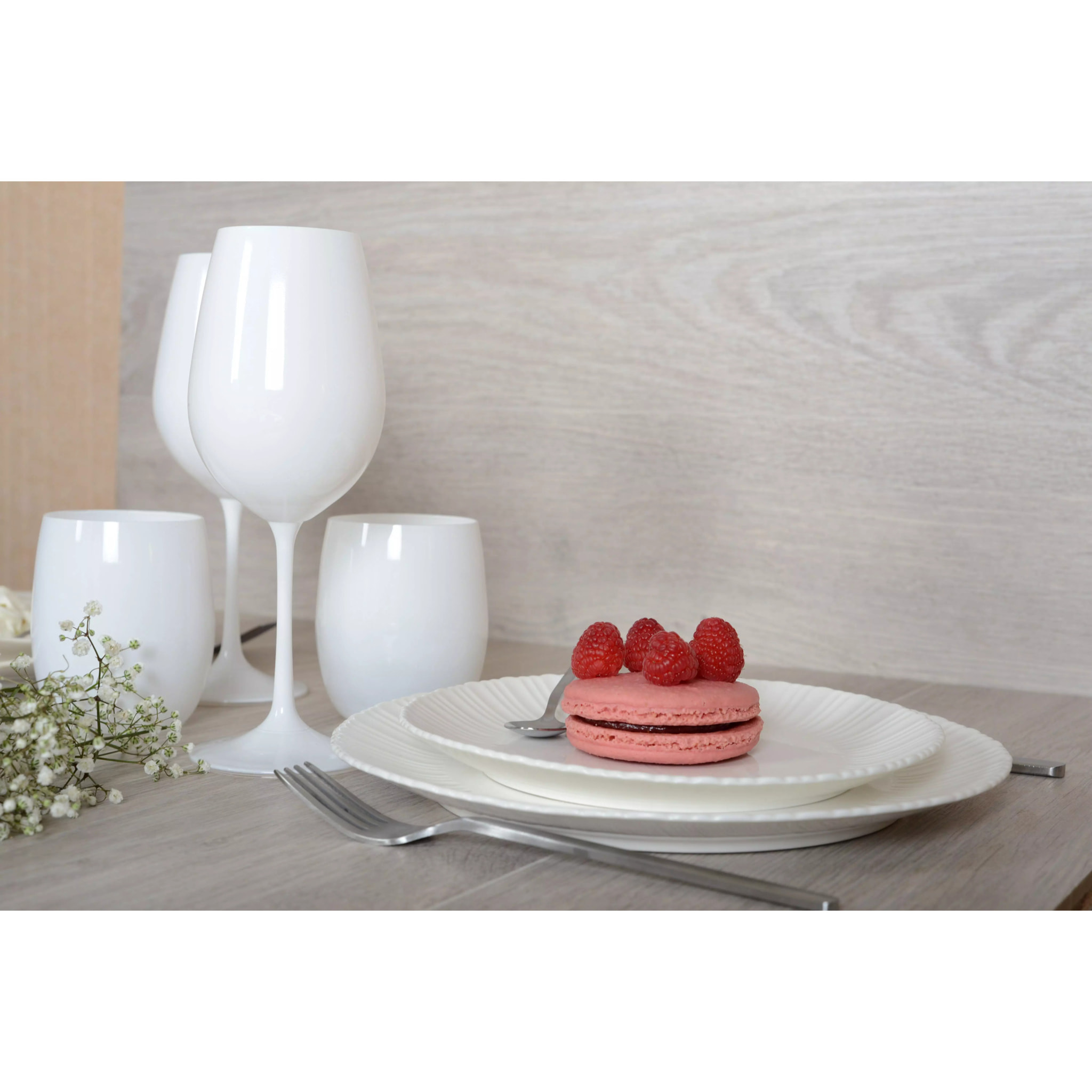Lot de 6 Assiette à dessert blanche Flora 21.3x21.3x2cm