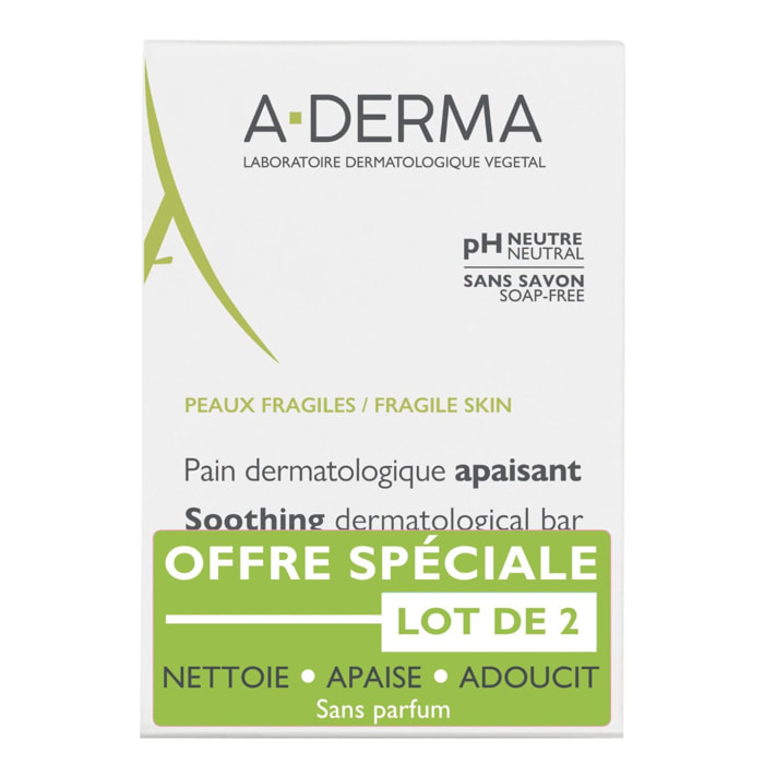 Pain Dermatologique Apaisant - Duo Lait d’Avoine Peaux Fragiles 2x100g