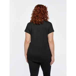 Fiorella Rubino - T-shirt in due tessuti - Nero