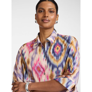 Elena Mirò - Camisa en muselina de algodón estampada - Violeta