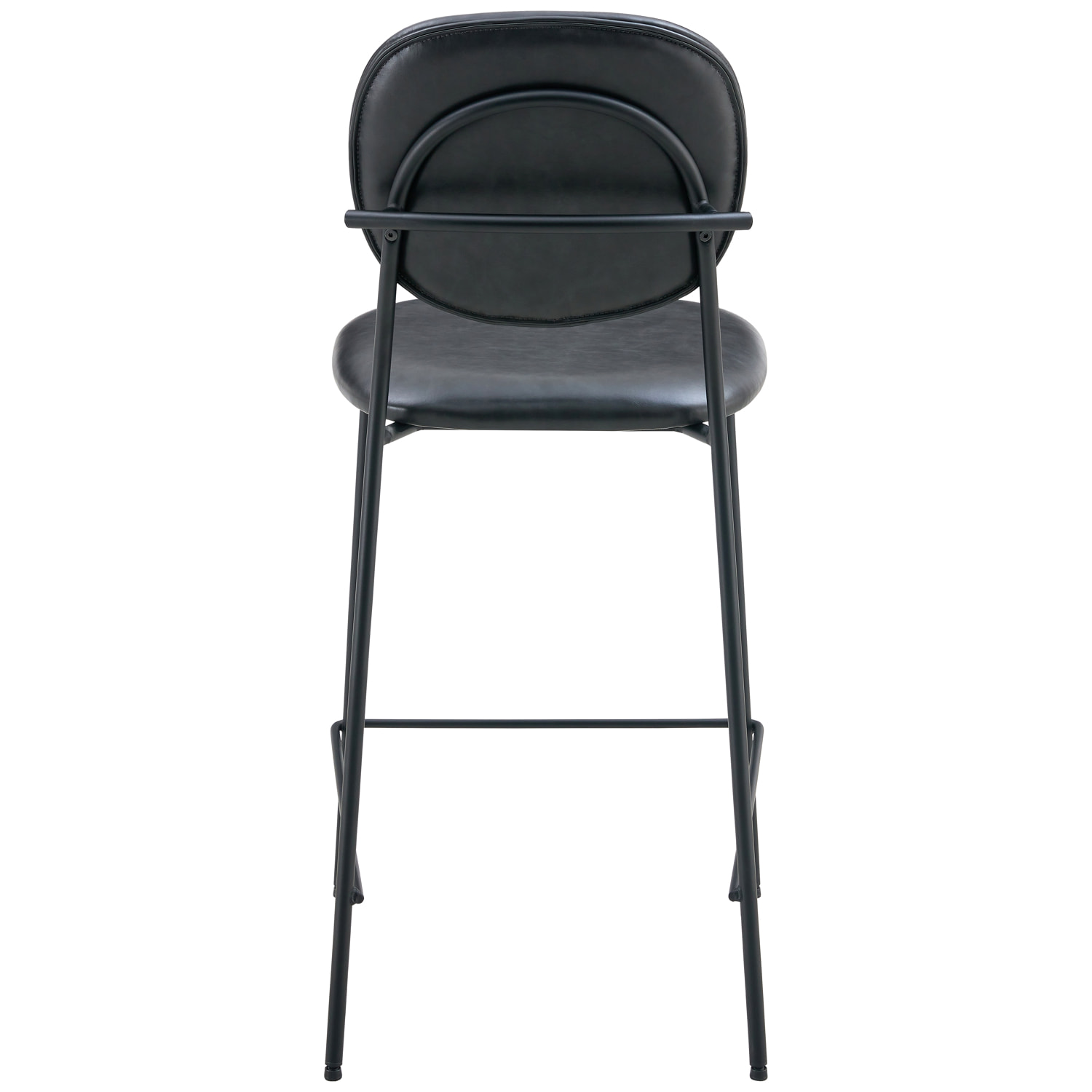 Lot de 2 tabourets de bar en simili noir EDMOND