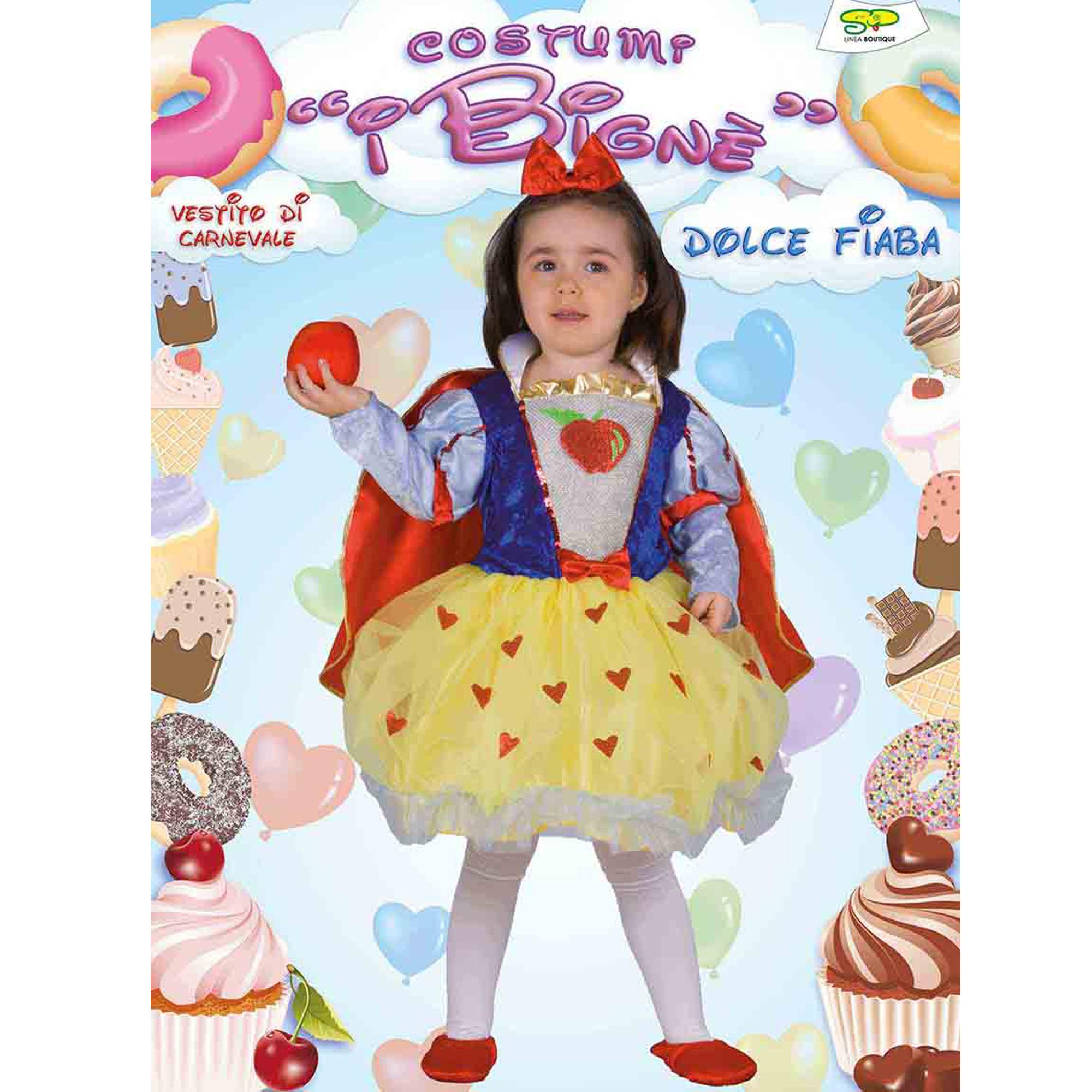 Abito Biancaneve Dolce Fiaba Costume Carnevale Bambina