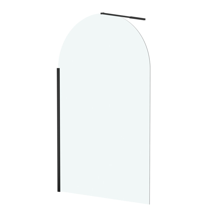 Paroi de Douche arrondie 120x200 cm - Profilé Noir Mat - DARK CURVED