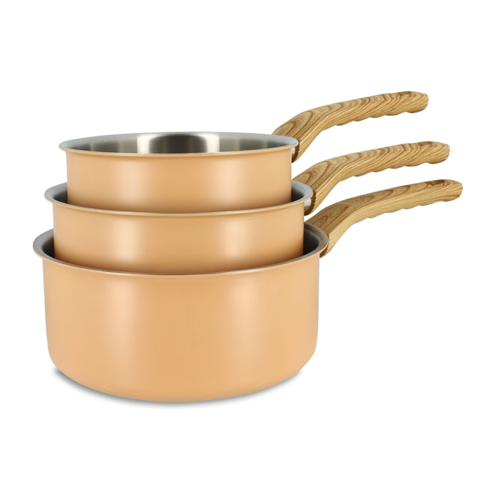 Lot de 3 casseroles en acier inoxydable - tous feux EASYNOX