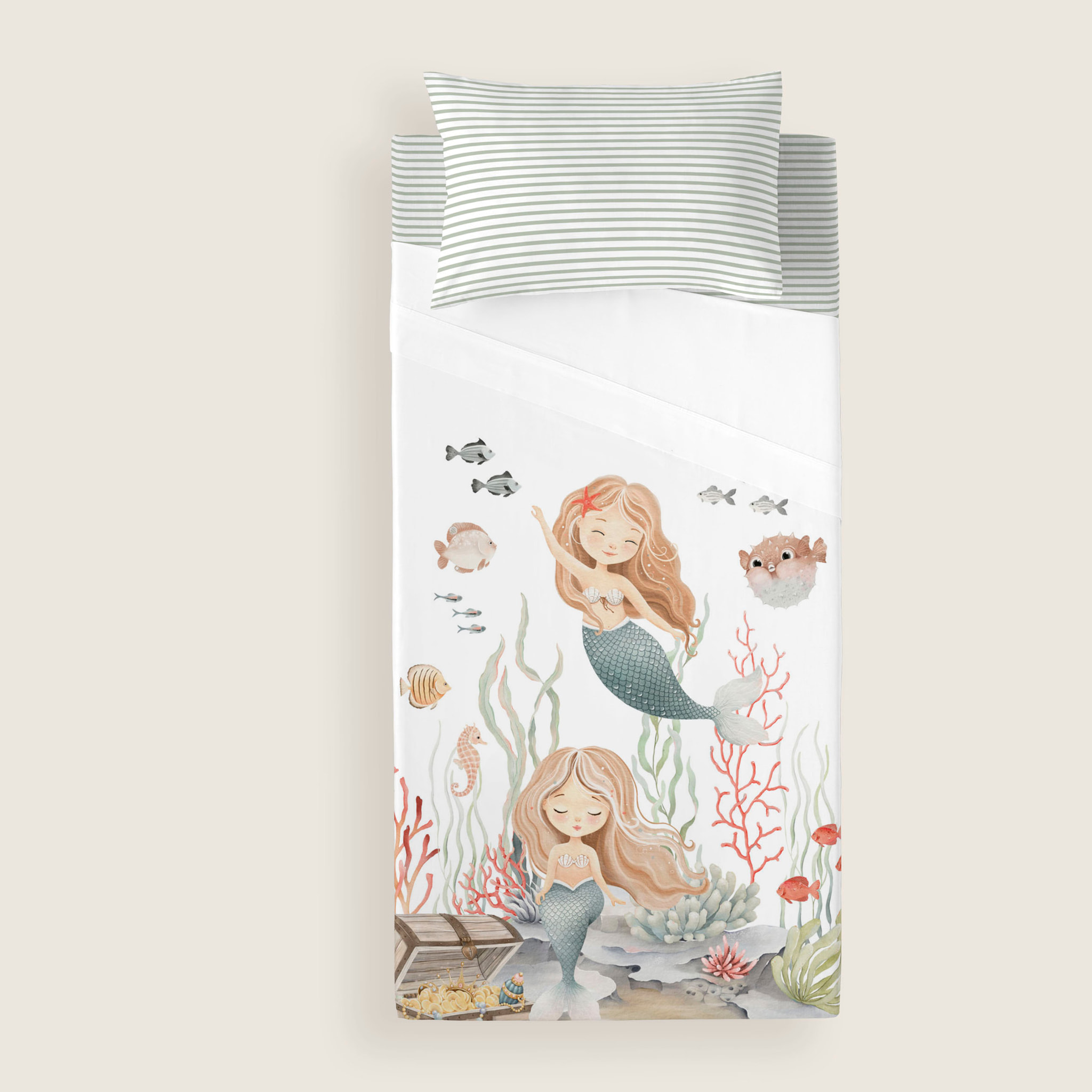 Cool Kids - Juego de Sábanas Estampadas - Infantil - Incluye 1 Funda de Almohada + 1 Sábana Bajera - 100% Algodón - Athina