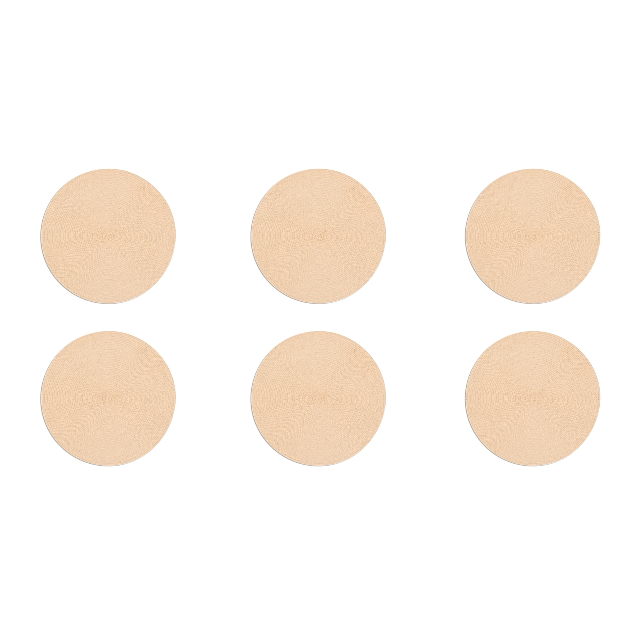 Set 6 tovagliette tonde Excelsa – Round, Polipropilene Beige