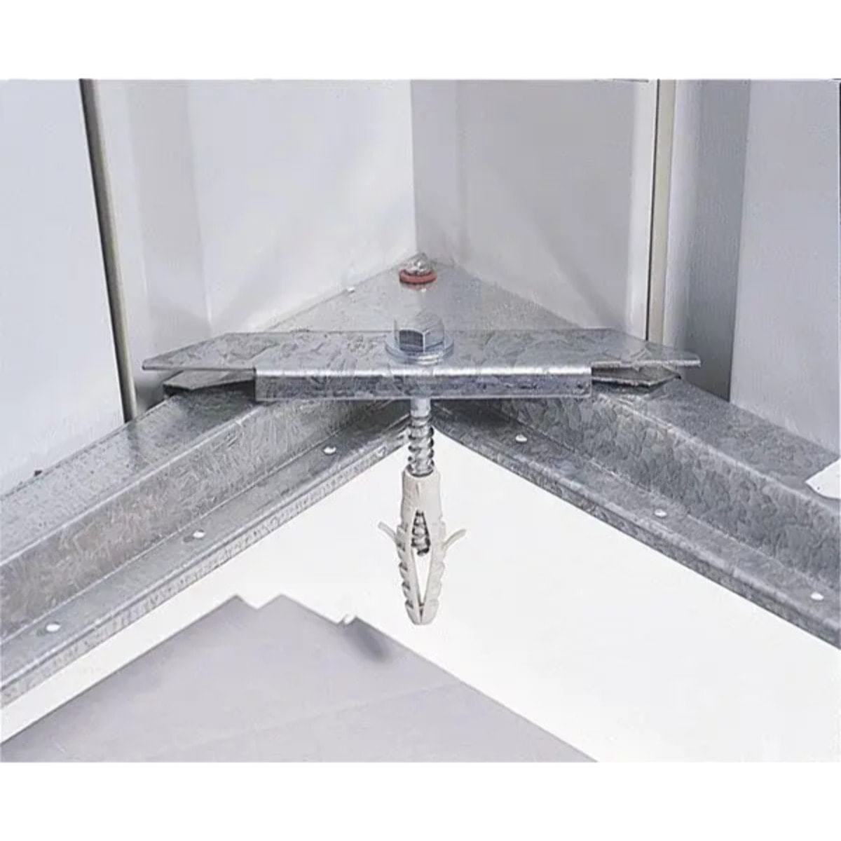 Garage métal gris Yardmaster 17,36 m² + kit d'ancrage