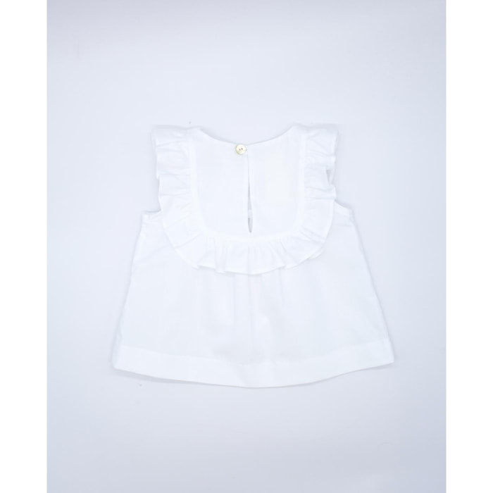 Blusa voile bordado blanco