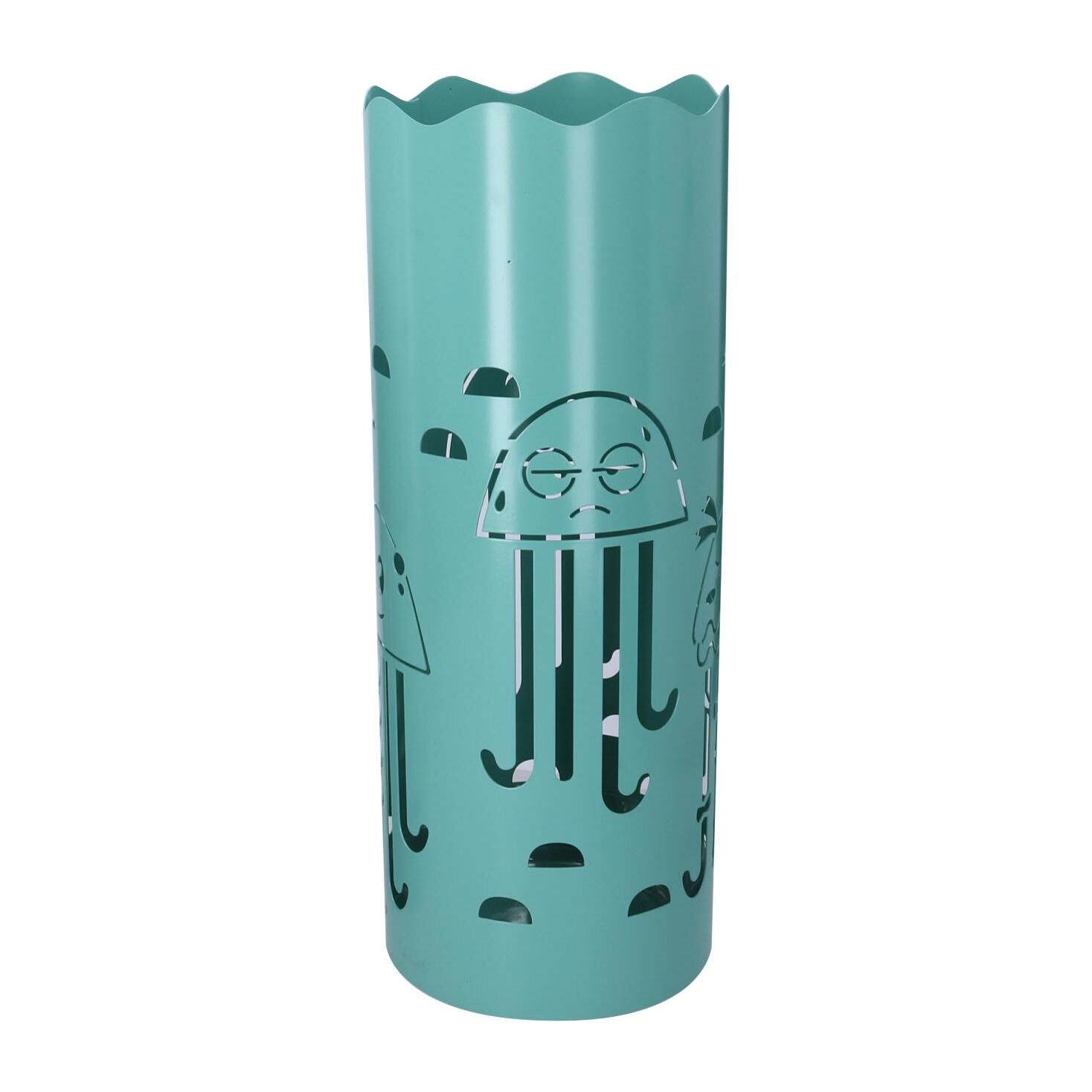 Portaombrelli in metallo meduse verde acqua tondo cm ø19h49