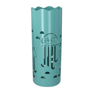 Portaombrelli in metallo meduse verde acqua tondo cm ø19h49