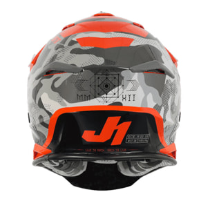 CASCO OFFROAD  J39 KINETIC CAMO GREY RED FLUO ORANGE JUST1