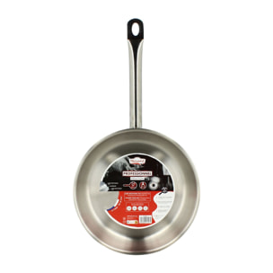 Poêle professionnelle en acier inoxydable 24cm - tous feux PROFESSIONNEL