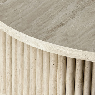 Table d'appoint carré effet travertin 40cm SUSAN