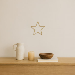 Déco murale étoile fil laiton torsadé - Doré Vieilli