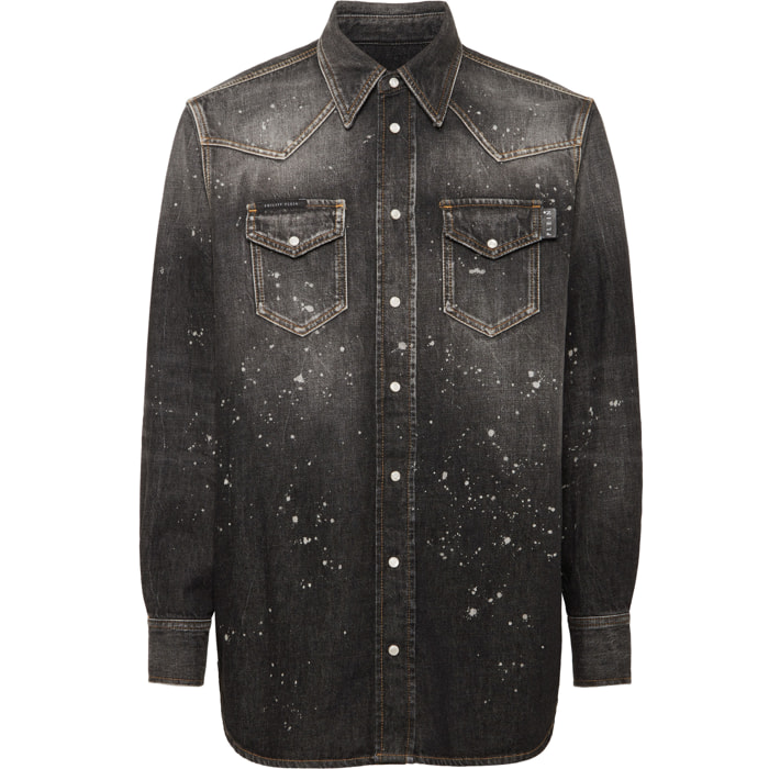 PHILIPP PLEIN Denim Shirt Ls