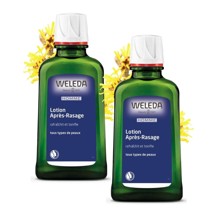 WELEDA - Duo Lotion Après-Rasage  - Rafraîchit et tonifie - Vegan* - Certifié Natrue**-  Flacon 100 ml  x 2