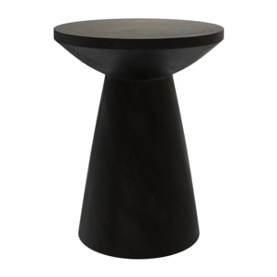 Table d'appoint noire en bois de suar D40 cm - Lowa