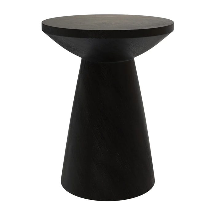 Table d'appoint noire en bois de suar D40 cm - Lowa
