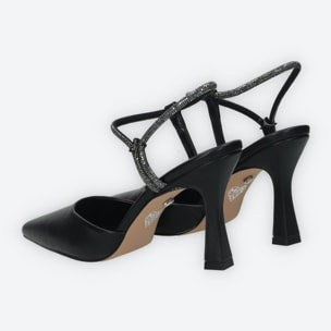 Décolleté sling back Donna Tata Italia Nero