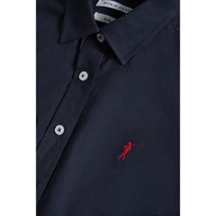 Camicia blu marino Oxford Slim fit con logo Rigby Go