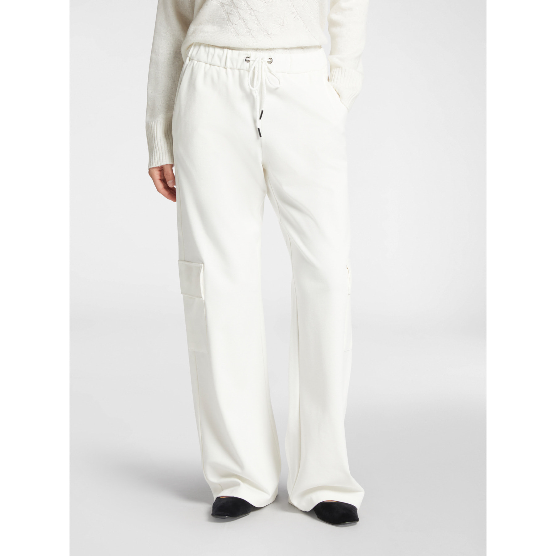 Elena Mirò - Pantalones joggers con bolsillos laterales - Blanco