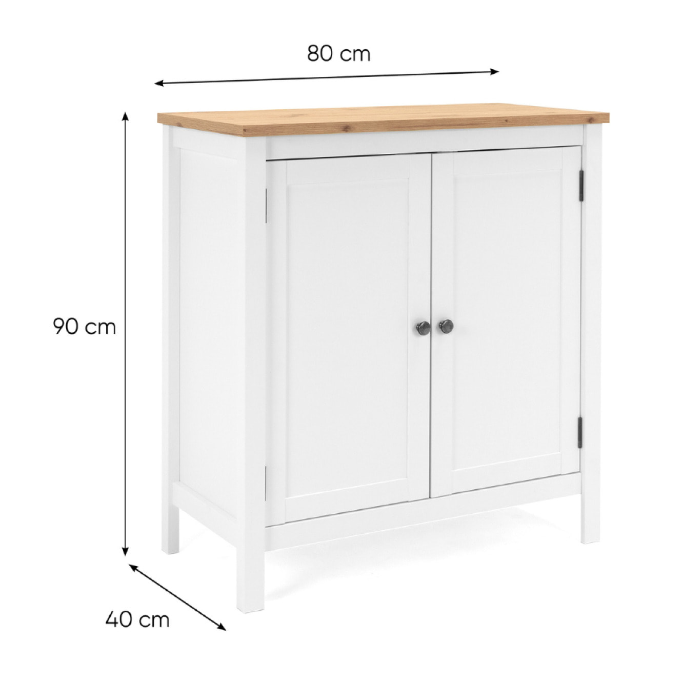 Buffet scandinave avec placards 80 cm ARANDAR