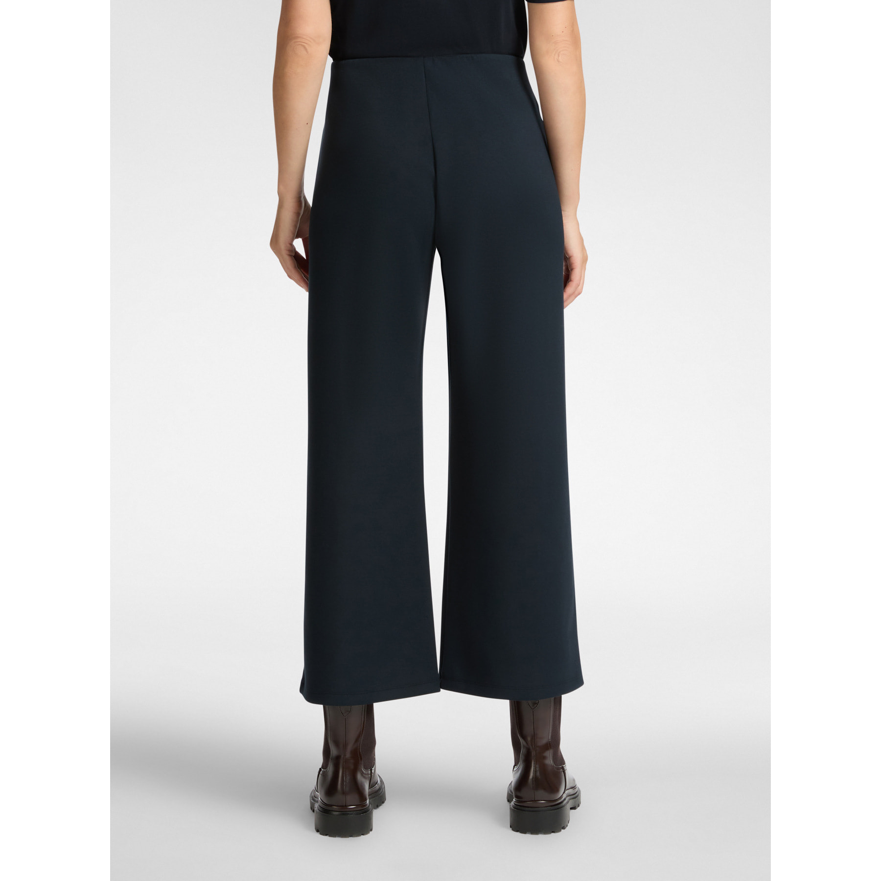 Elena Mirò - Pantaloni cropped in scuba leggero - Blu