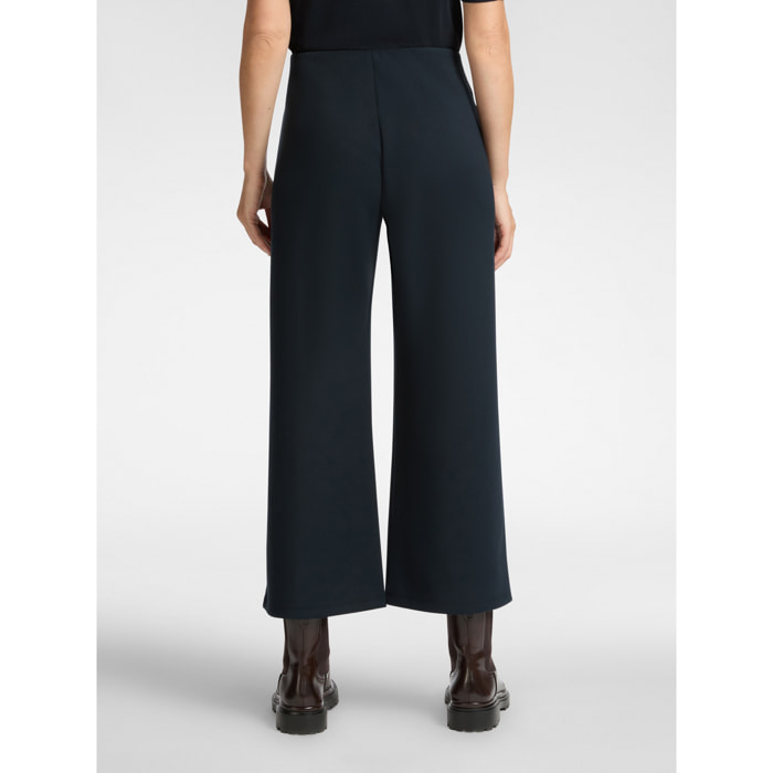 Elena Mirò - Pantaloni cropped in scuba leggero - Blu