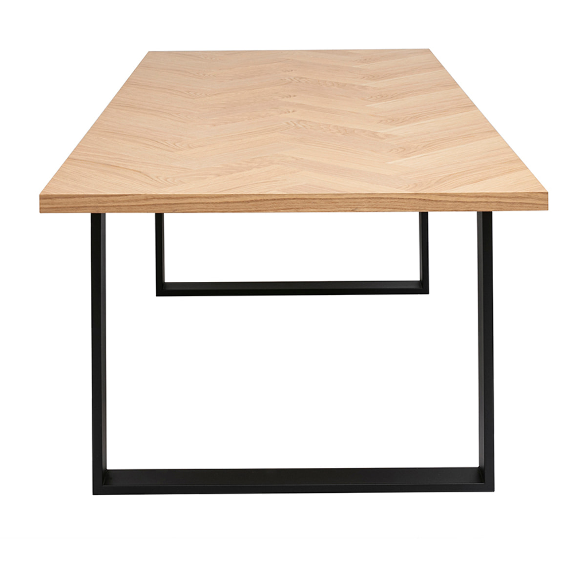 Table à manger rectangulaire finition bois chêne et métal noir L200 cm MAGDA