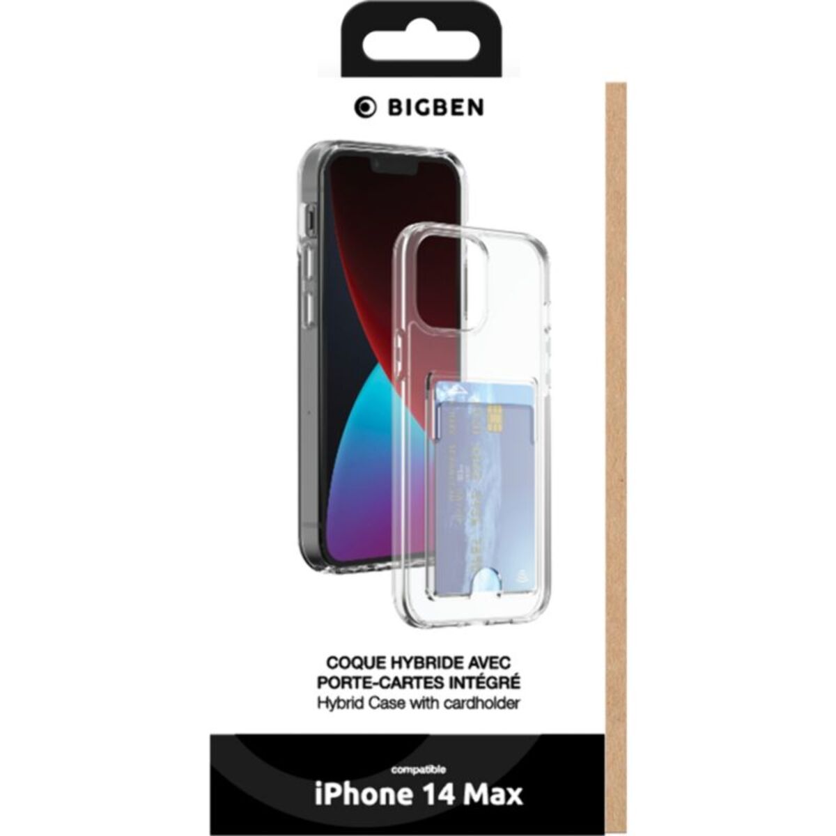 Coque BIGBEN CONNECTED iPhone 14 Plus transparent porte-cartes