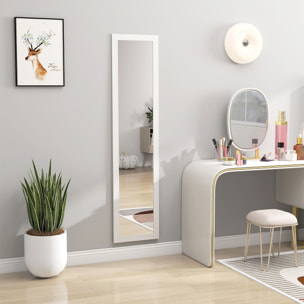Miroir sur pied et mural rectangulaire dim. 37L x 40l x 157H cm aspect bois blanc