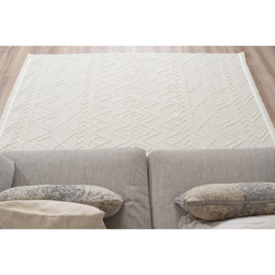 Bali - tapis moderne aztèque, crème