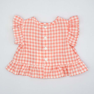 BLUSA VICHY PLUMETI ROSA