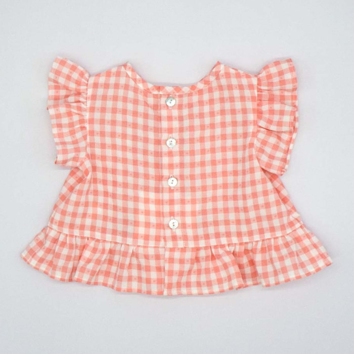 BLUSA VICHY PLUMETI ROSA