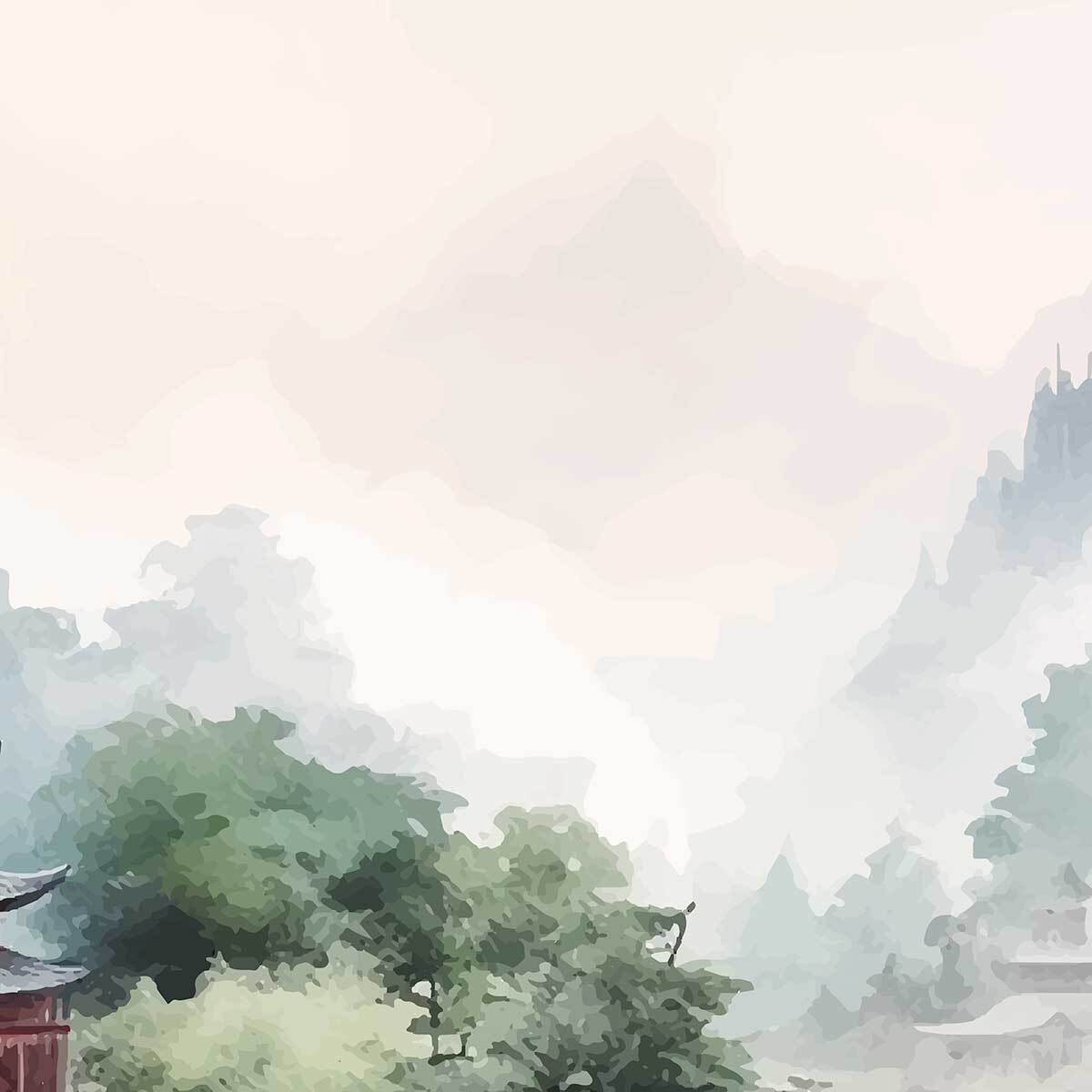 Papier peint panoramique fleuve asiatique Intissé