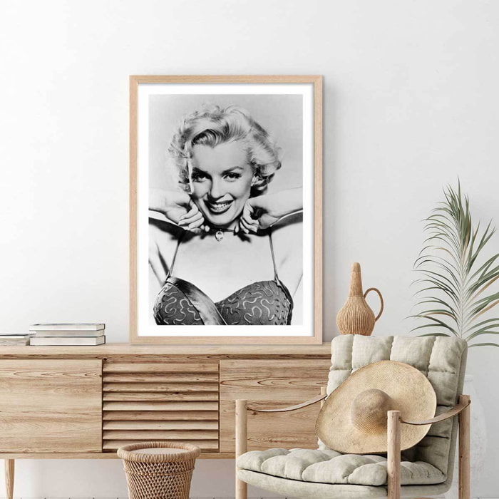 Affiche célébrité Marilyn Monroe, 1953 Affiche + cadre en bois - Chêne