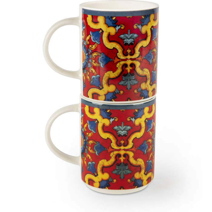 Set de 4 Mugs Excelsa – Trinacria, New Bone China Multicolore