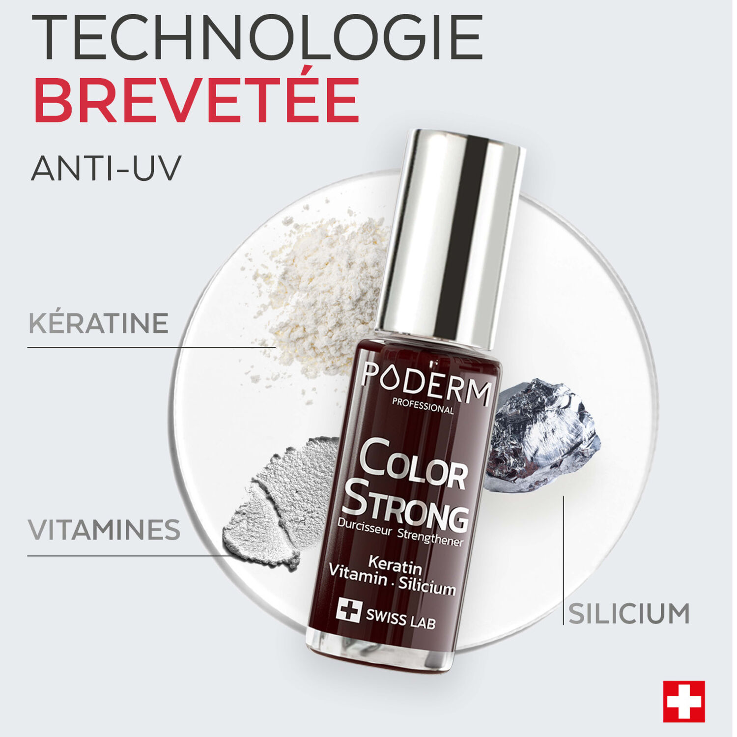 Color Strong - Vernis Durcisseur Kératine, Vitamine & Silicium Gloss Éclat