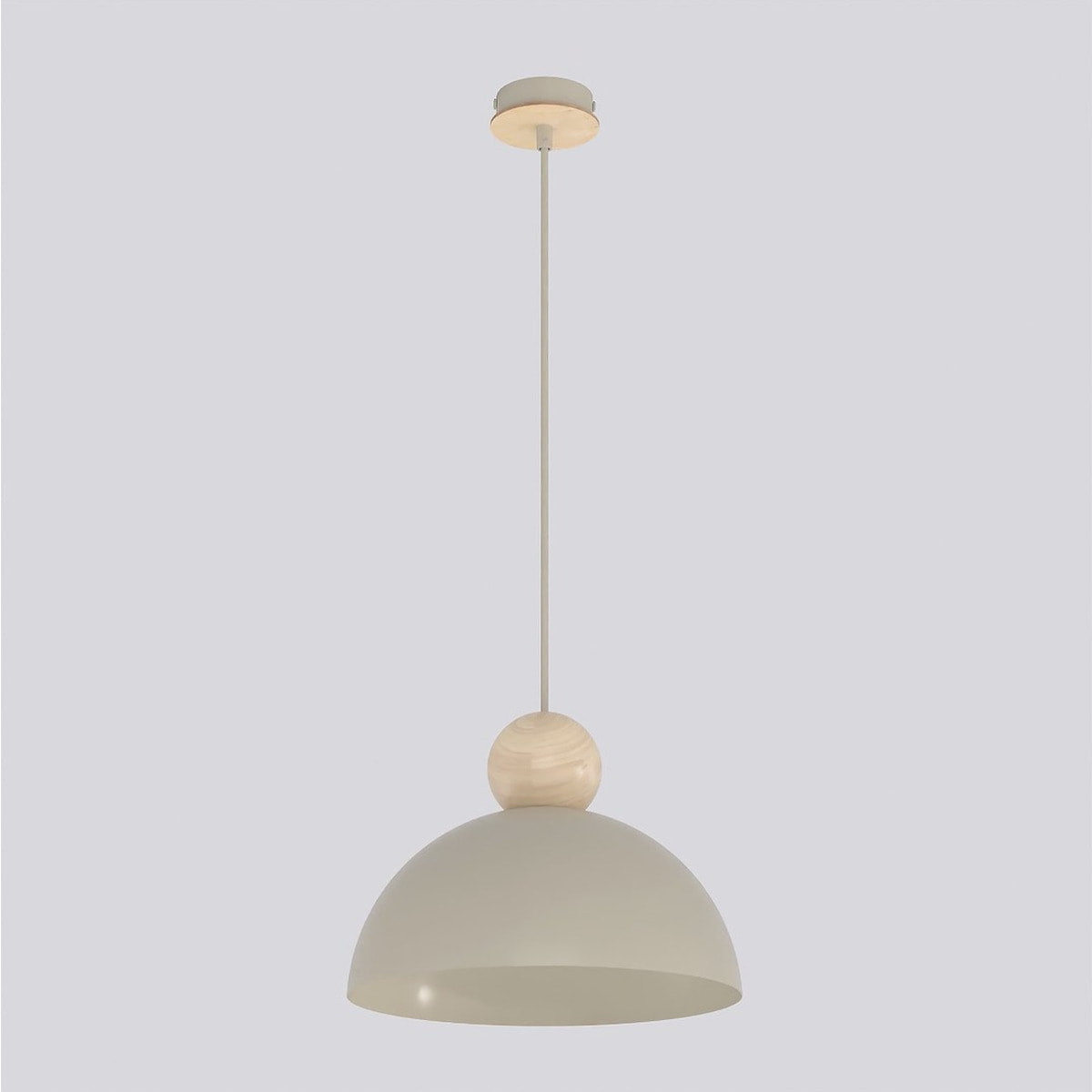 Lampada a sospensione Kaki in acciaio e legno mokka