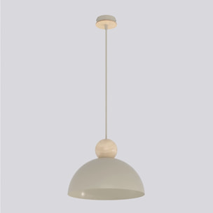 Lampada a sospensione Kaki in acciaio e legno mokka