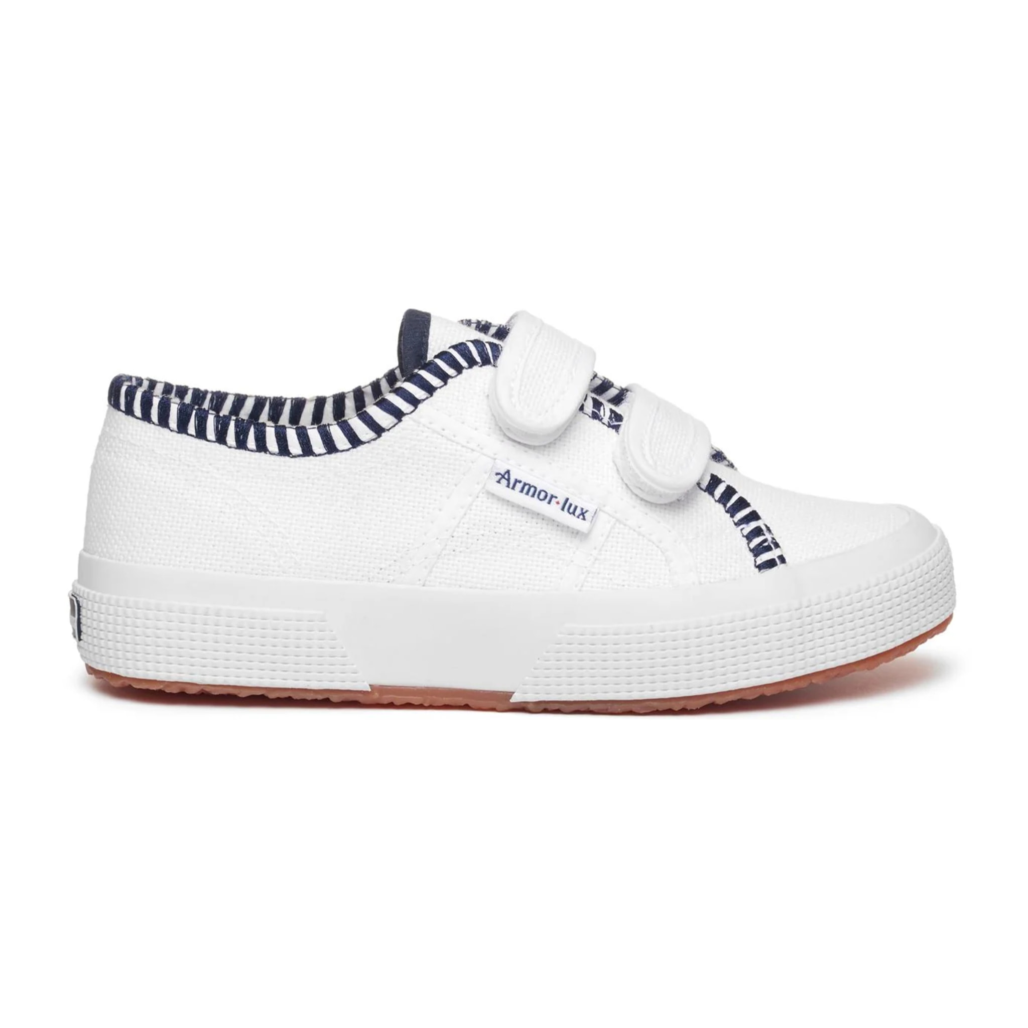 Le Superga Bambino/a Bianco 2750 Kids Straps Cotton Embroidery Line
