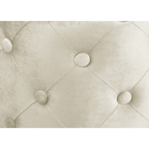 Pouf Poggiapiedi Rotondo Seduta In Velluto Velvet Parigi Beige