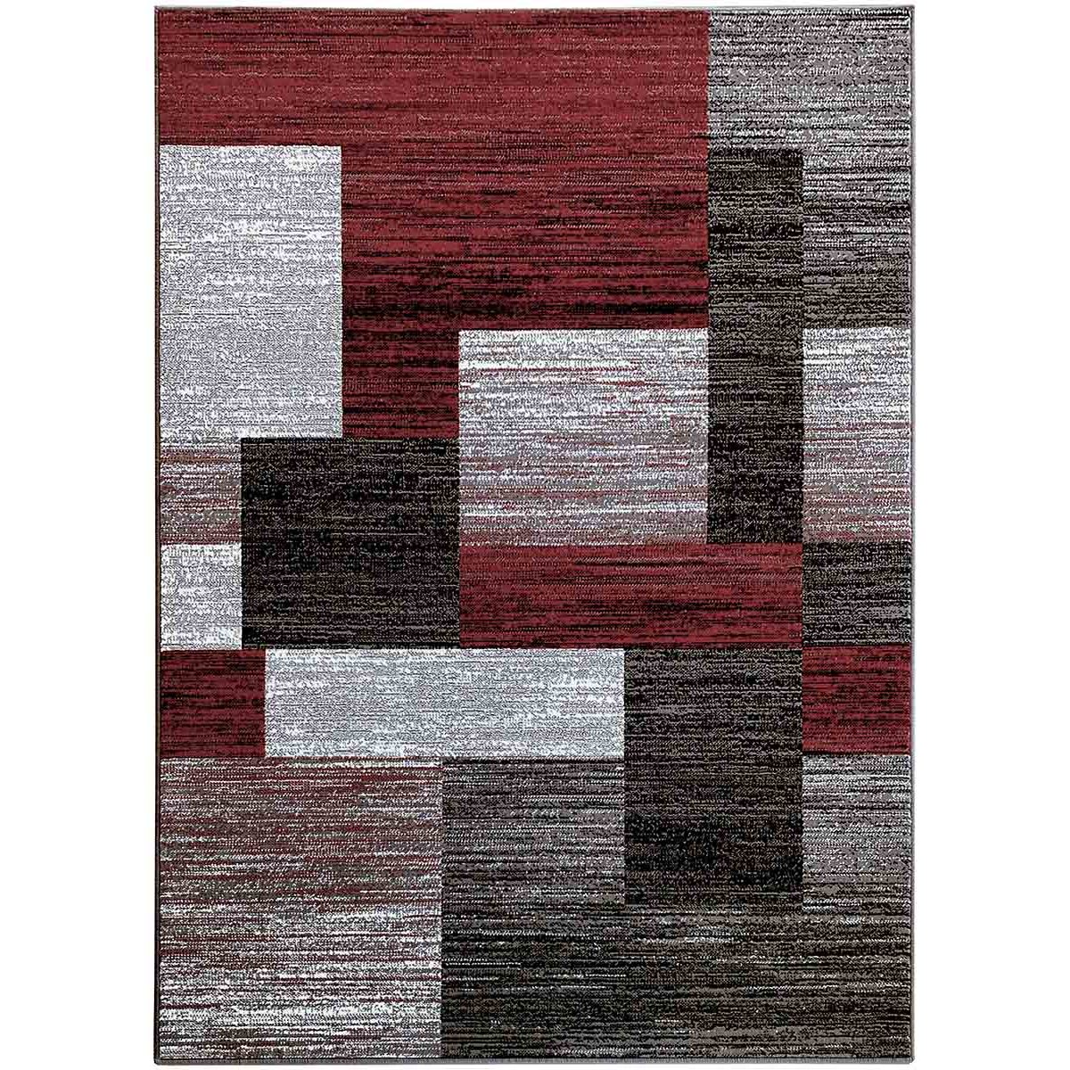 Tappeto Salotto Grigio Rosso