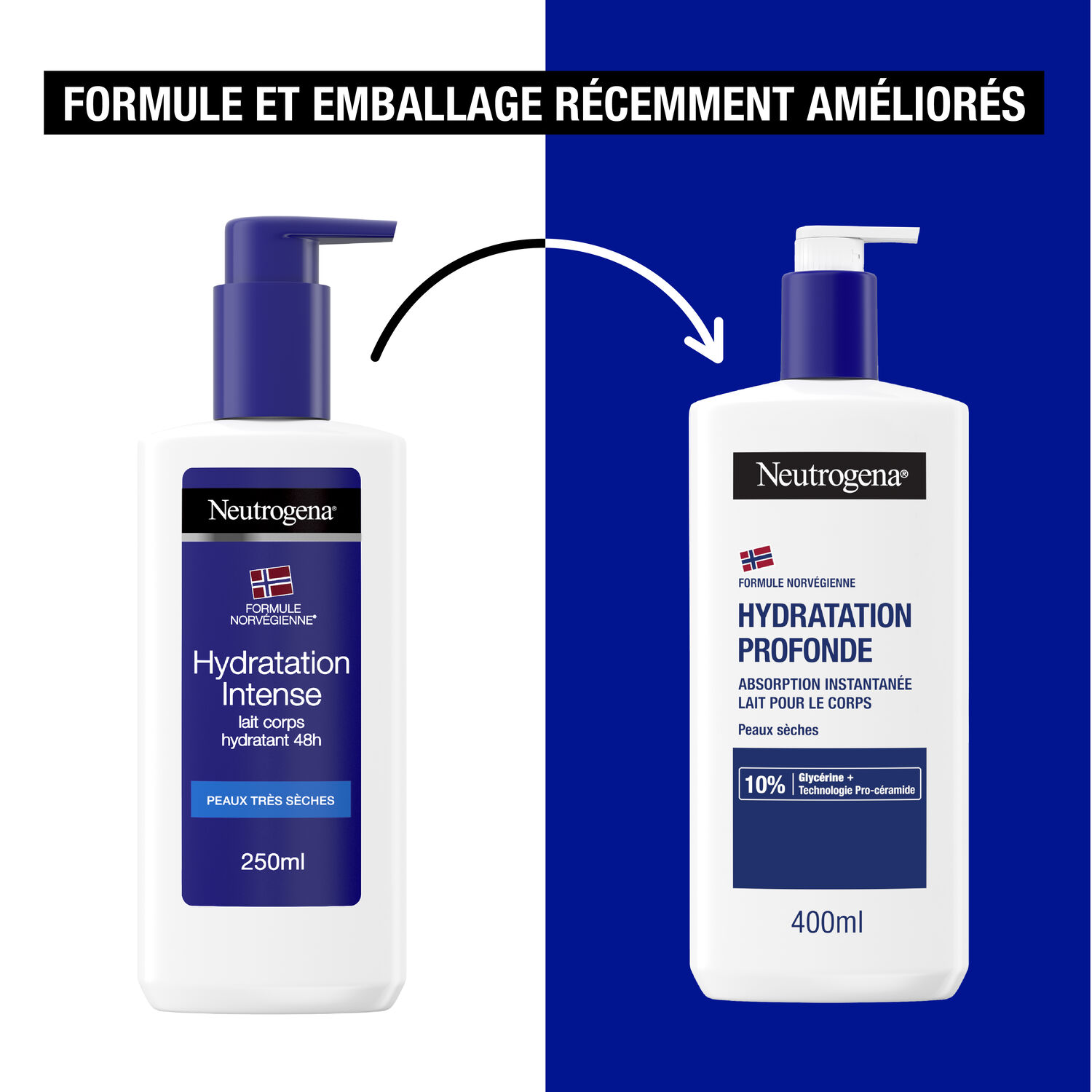 Hydratation Profonde 72h - NEUTROGENA® Lait Corps 400 ml