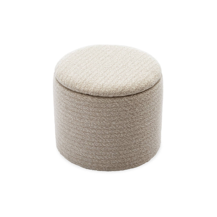 Pouf blanc en tissu avec rangement pour coussins ou plaids