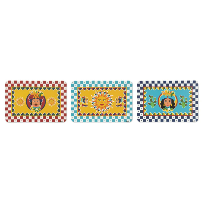Set de 6 sets de table rectangulaires Excelsa – Sicilian Rhapsody, Polypropylène Multicolore