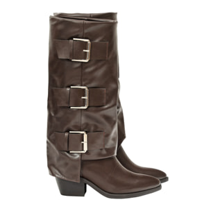 Stivale in simil pelle con fibbie